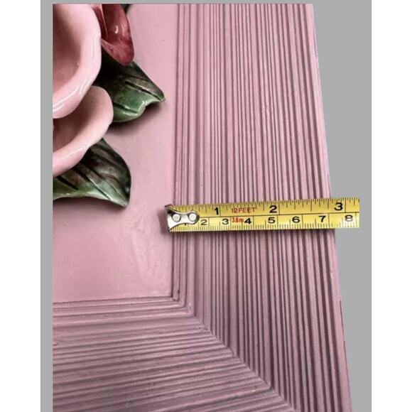 VTG Set/ 2 Porcelain Pink Rose Bouquet 3D Art Shadow Box Wood Framed - Rare Find - Picture 10 of 15